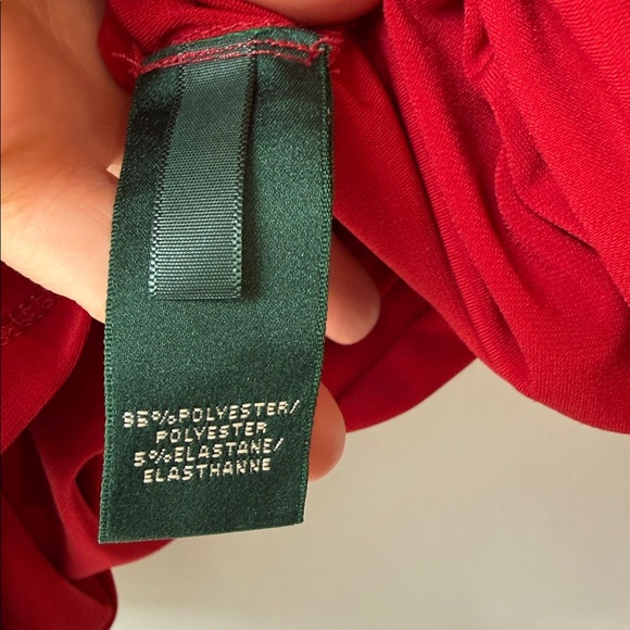 Lauren Ralph Lauren Red Faux Wrap Dress - Picture 8 of 8